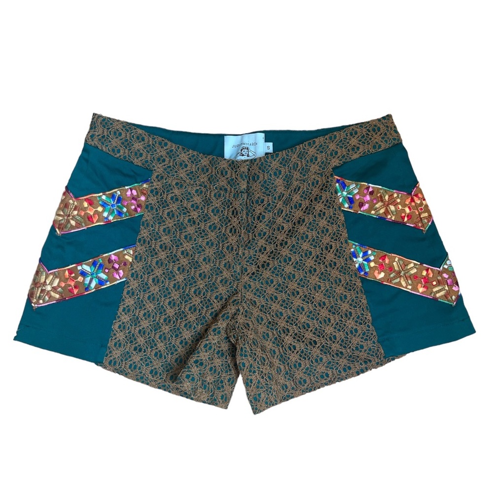 Judith March Embroidered Lace Shorts - Size Small